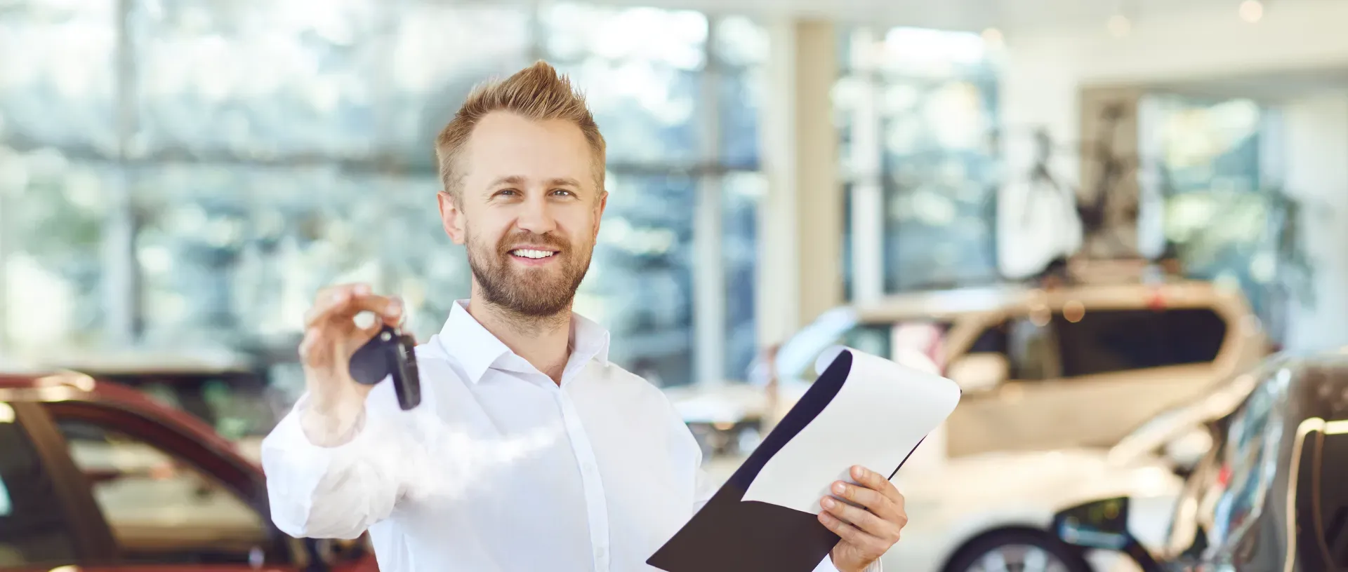 Hombre muestra unas llaves mientras se plantea: ¿debo tasar el coche para venderlo?